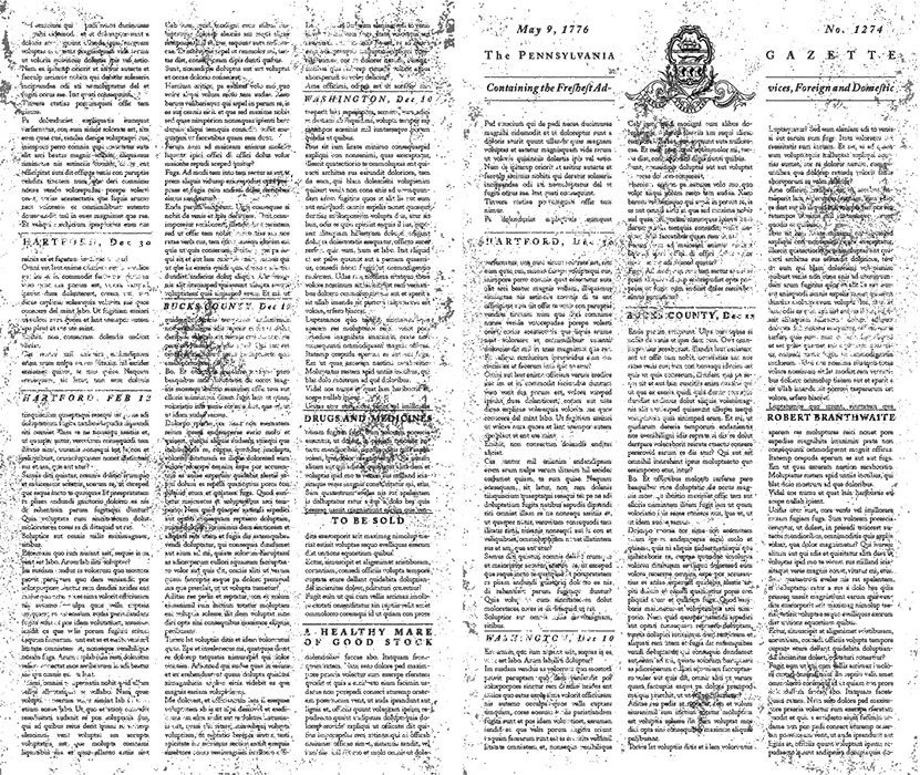 a reproduction of a very old newspaper