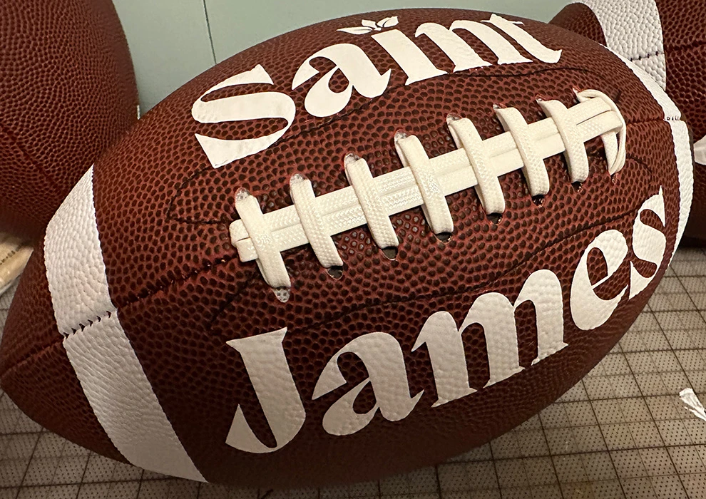 Custom labeled football